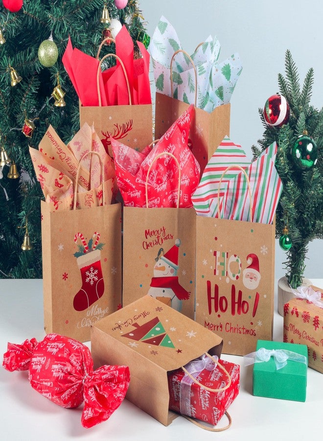 GITMIWS 150 Sheets Christmas Tissue Paper (6 Designs), 20" x 20" Christmas Tissue Paper Sheets, Xmas Gift Wrapping for Gift Bags Wine Bottles Holiday Decoration DIY Crafts - Image 4